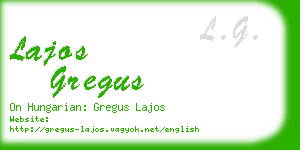 lajos gregus business card